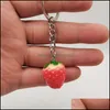 Sleutelringen Creative Medium 2.5cm Stberry Keychain hanger oorbellen Hangers Sieraden Accessoires Geschenk 1957 T2 Drop Delivery DHCOA