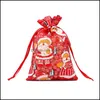 Weihnachtsdekorationen Candy Bag Bronzing Organza Dstring Beutel Geschenk Schmuck Verpackung Taschen Weihnachtsdekoration Verpackung Drop Lieferung H Dhvjc