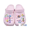 Pièces de chaussures Accessoires PVC Colorfs Croc Charms Caoutchouc Souple Shoecharms Boucle Dessin Animé Clog Jardin Fleur Bracelet Bracelet Décorat Dh3NG