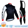 Ny 2023 Winter Thermal Fleece Set Cycling Clothes Men's Jersey Sport Riding Bike MTB Clothing Bib Pants Warm Set Ropa Z230130