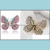 Pinnen broches schattige vlinder voor vrouwen strass kristaljurk accessoires cadeau 32 d3 drop levering sieraden dhwta