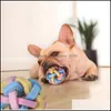 Dog Toys Chews Pet Sound Elastic Chew Ball Knit Contrast Color Grind Teeth Toothbrush Toy Training Product Wq235 Drop Delivery Hom Dhvxo