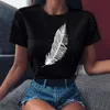 Kvinnor som trycker på Wear Lady Cartoon Feather Cute Printing Shirt