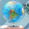 Other Office School Supplies Sphere Diameter 20cm Full English World Globe HD Printed Desk Teaching LED Lights Metal ABS 360° Rotation Crafts 230130