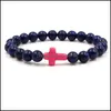 Charm Bracelets Cross Yoga Chakra Beads Charms Meditation Energy Bangle Lapis Lazi Natural Stone Bracelet Bdehome Drop Delivery Jewel Dh8Hj