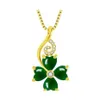 Pendant Necklaces Clover Necklace Green Jade Gemstones Gold Sier For Women Jewelry Birthday Gift Choker Chains Drop Delivery Pendants Dhi1V