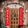 Christmas Decorations Couplet Flag Banner Wall Pendants Door Hanging Couplets Xmas Party Supplies Outdoor Garden Parties Decoration Dh9Td