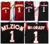 College Basketball porte des maillots de basket-ball pour hommes Tracy McGrady # 1 T-MAC Mount Zion Christian High School MT.Zion Jersey noir rouge cousu