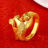 Cluster Rings Exquisite Wedding Ring For Lovers Bride Groom Engagement Anniversary Jewelry Delicate Dragon Phoenix Gifts Male Female