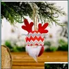 Kerstdecoraties 5 stks/Lot Tree Hangende Gnomes Ornamenten Zweeds handgemaakte Handgemaakte pluche Santa Home Decor Holiday PAB12035 Drop levering OT8EG