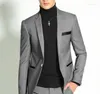 Costumes pour hommes Dernières conceptions de pantalons de manteau Noir Gris Hommes Mariage Slim Fit Groom Tuxedo Costume Mâle Blazer Veste 2 Pièce Terno Masculino