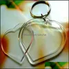 Porte-clés en forme de coeur bricolage acrylique cadre photo vierge porte-clés transparent insérer P O pendentif anneau bijoux accessoires 41 Drop Deli Dhxz7