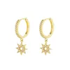 Brincos de argolas moda moda girassol fofo mirco cz cristal coreano estrela de design para women jóias acessórios 2023 tendência