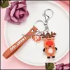 Party Favor New Keychain Keyring Christmas Snowman Reindeer House Jingle Bell Tree Wreath Stocking Snowflake Emamel smycken g￥vor pa ot2vm