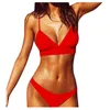 Women's Swimwear Sexy Women Summer Bikini Set Bra Tie Side G-string Thong Beach Suit Swimsuit Bathing Swimming Plus Size