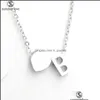 Pendant Necklaces Stainless Steel Necklace 26 Intial Letter Alphabet Heart Az For Women Girls Valentines Day Giftz Drop Delivery Jew Dhgut