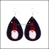 Charm Christmas Dwarf Print Print Earrings for Women Lightweight Teardrop Faux Holiday Gifts Drop Dropen