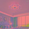 Ljuskronor nordiska kreativa roder ljuskrona med fläkt enkelhet lampa rosa blått för barnrumsstudie hem dekoration interiör