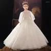 Vestidos de menina vestido de princesa estrangeira flor alta