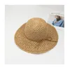 Geniş Memlu Şapkalar INS Kore el yapımı tığ işi saman güneş şapka yaz güneş kremi plaj tatil balıkçı kapağı yumuşak katlanabilir kadın gorros