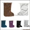 Christmas Decorations Sublimation Blank Sequins Stocking Dstring Bags Tot Transfer Printing Bag Organizer Pae11126 Drop Delivery Hom Ott8L