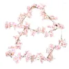 Fiori decorativi 1 Pz 5.9ft Artificiale Fiore di Ciliegio Ghirlanda Viti di Seta Sakura Falso Rattan Appeso Per La Festa Nuziale Decorazioni Per La Casa