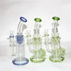 Wasserbongs aus dickem Glas, Wasserpfeifen, Mobius Stereo Matrix, Bohrinseln, Glasbongs, Wasserpfeifen, Recycler-Dab-Rigs mit 14-mm-Kopf, 9''