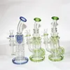 Gruba szklana woda Bongs Hookahs Mobius stereo matryca olejna szklane bongs rurki wodne recykling platformy DAB z miską 14 mm 9 ''