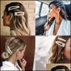 Klipsy do włosów barrettes moda perłowy klip dla kobiet elegancki koreański design snap barrette stick hairpin styl biżuteria Dr otnqx