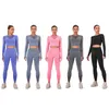 Women's Tracksuits Winter Women Top and Pant Two Piece Set Seamless Ladies Tracksuit Gym High Elasticic Female Sportsuit Girl Yoga Training Suit 230131