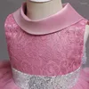 Robes à paillettes pour bébés filles, vêtements de princesse à col haut, en Tulle, pour mariage, anniversaire, demoiselle d'honneur, soirée