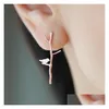 Stud Fashion Jewelry Womens Cute Branches Bird Earrings Drop Delivery Dhln6