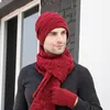 Hats Scarves Gloves Sets Knit Winter Beanie Hat For Men Women Scarf Warm Male Female Set 3 Pcs Skullies Beanies