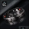 Charm Bracelets Jewelry Man Titanium Steel Magnetic Bracelet Haberdashery Fashion Accessory Strap Drop Delivery Dh7Gu