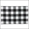 Decorações de Natal Plaid Placemat Decoração vermelha Tabela preta Talhery 44x29cm Placa Coloque mato Tênis de comprimido Festa em casa Deli OTZP5