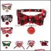 Collari per cani Guinzagli Personalizzati Cucciolo Fiore Gatto Papillon Cravatta Collare piccolo con campanello per animali domestici Cani Natale Drop Delivery Home Gar Otriw