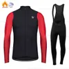 Uppsättningar Raudax Winter Thermal Fleece Jersey Set Sports Team kostym Mountian Cycling Clothing Ropa Ciclismo Invierno Hombre Z230130