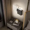 Lâmpada de parede quadrado preto e branco para sala de estar fundo leve AC220V Lâmpadas simples de cabeceira do quarto