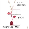 Anhänger Halsketten Vintage Zarte Handgemachte Legierung Rote Rose Blume Halskette Schönheit Colorf Charme Valentinstag Geschenke Frauen Modeschmuck Dh7Dn