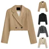 Women's Suits Office Blazer Versatile Skin-touching Anti-fade Lapel Short Type Women Suit Jacket Streetwear