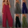 Kobiety Jumpsuits Rompers Eleganckie rompers Summer Sexy Sleeveless Joks Sukuts Paski Kobiety Szerokie nogi Playsituts Solid Solid Solid V-Neck Ogólny 2xl 230131