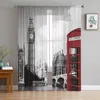 Curtain London Phone Booth Tulle Curtains For Living Room Sheer Bedroom Voile Children Organza Window Drapes