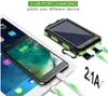 Bärbar Solar Power Bank 20000mAh Extern batteriladdning Poverbank Extern batteriladdare LED-lampa för alla smartphones