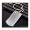 Key Rings Blank Diy Custom Engraved Personalized Keychain Alloy Lovers Gift Keyring Creative Chain Wholesale Jewelry Drop Delivery Otpmz