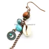 Dangle Chandelier Fashion Jewerly Vintage Shell Wooden Beads Tassels Earrings Handmade Earrngs Drop Delivery Jewelry Dhxep