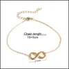 Charm Bracelets Design Stainless Steel Infinity Symbol Bracelet For Women Girl Gold Sier Color Friends Gift Jewelry Drop Delivery Otlw0