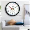 Wandklokken Creatieve Noordse ontwerpklok Cartoon Digitale kunst Leer stille horloge murale moderne huizendecoratie drop levering tuin otayr