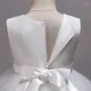 Sukienki dla dziewczynek białe rękawe dzieci koronkowe ubrania dla dzieci vestido infantil ballgown tiul ciasto księżniczka