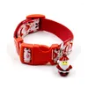 Dog Collars Christmas Traction Two Sets Nylon Adjustable Collar With Santa Pendant Creative Leash Pets Accessories