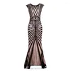 Casual Dresses Ladies Dress Sequined Fishtail Hem Long Slim Evening Party Annual Cocktail Womens Formal